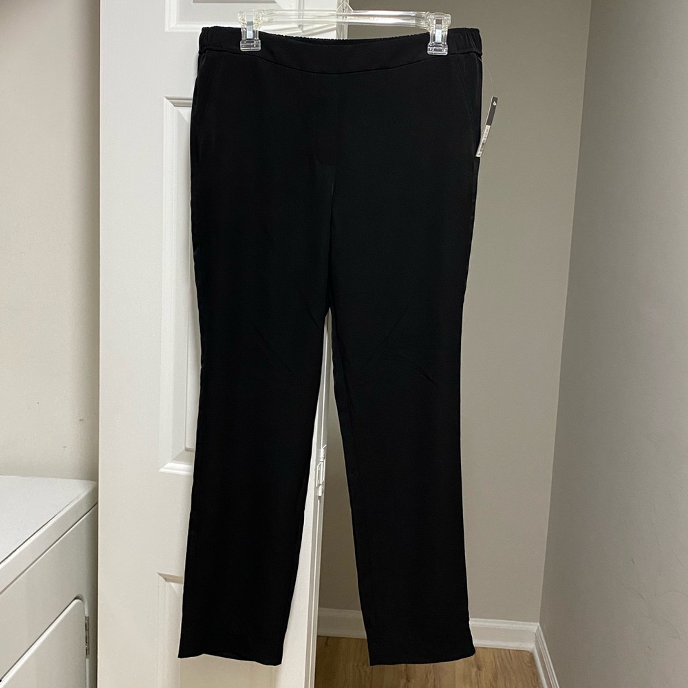 Dress Pants Casual Fit with Elastic Waist Black